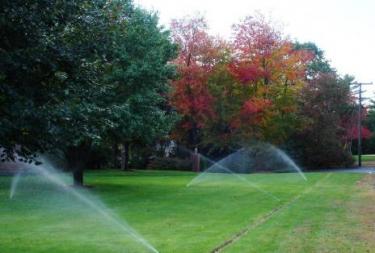 new in ground irrigation system in a park in Desoto Texas